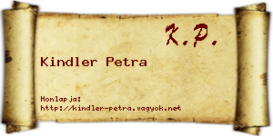Kindler Petra névjegykártya
